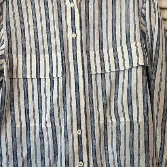 Frame Clean Safari Buttondown blue white striped small women - Picture 6 of 15